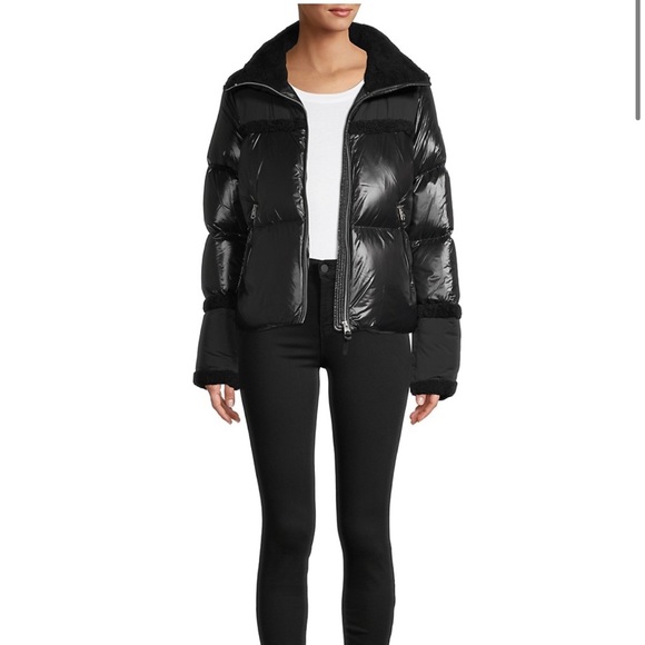 NWT Mackage Miya Shearling Trim Puffer Jacket Medium - Picture 2 of 10